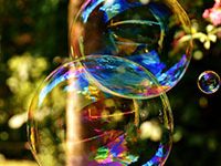 Fotografía de pompas de jabón. Burbujas de jabón.